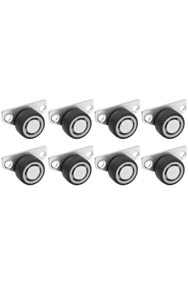 8 PCS Side Mounted Roller Directional Track Pulley Silent TPE Wheels Universal Furniture Caster ...