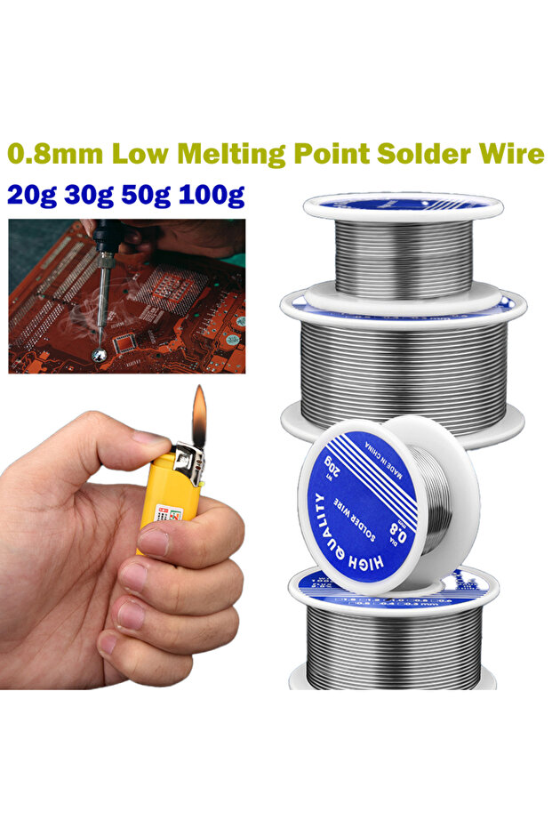 0.8mm 20g 0.8mm Low Melting Point Solder Wire Rosin Core Environmental Protection Tin Strip Welding
