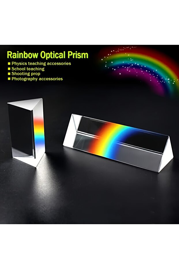 1pc Educational Glass Prism - Spectral Reflection, Ideal Teaching and Photography Tool, Perfect Gift