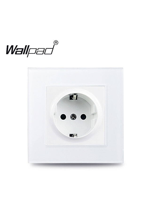 EU Gold EU Socket Wallpad 16A EU Socket White / Black / Grey / Gold Glass Panel Russia Electrical So