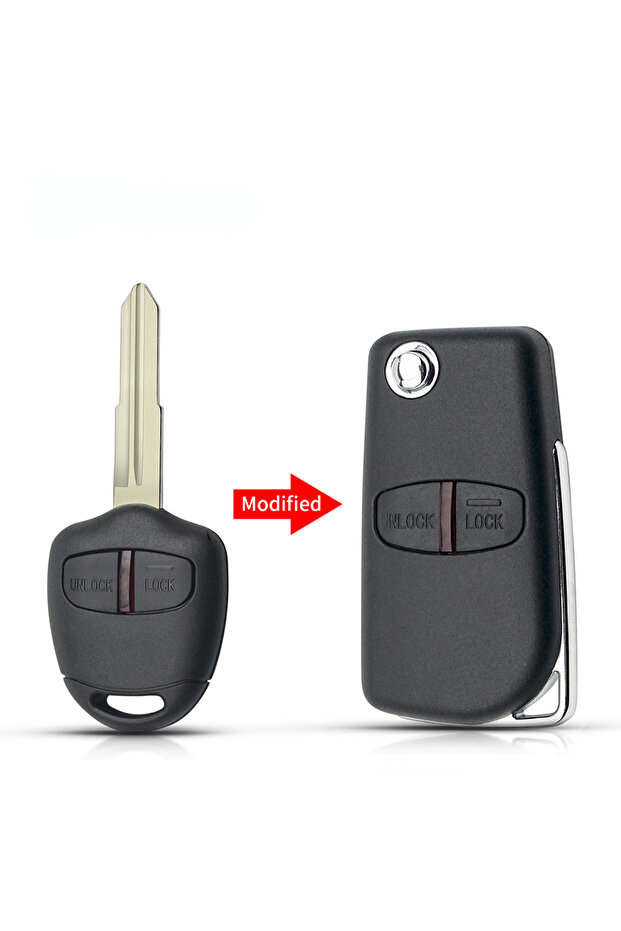 غطاء مفتاح تحكم عن بعد قابل للطي معدل من KEYYOU، موديل 5، بزرين أو ثلاثة، لسيارة ميتسوبيشي لانسر EX إيفولوشن Gr