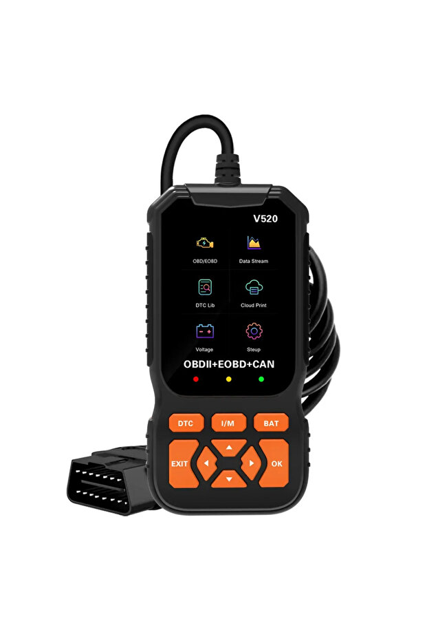 قارئ أكواد V520 الاحترافي، جهاز فحص أعطال السيارات OBD2 متعدد اللغات، أداة تشخيص أعطال السيارات في الوقت الفعلي