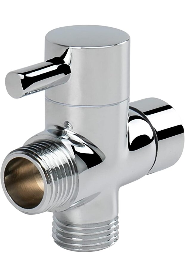 Chrome 1PC Shower Splitter Diverter Shower Faucet Three-way Valve Needle Bath Nozzle Switch One-poi