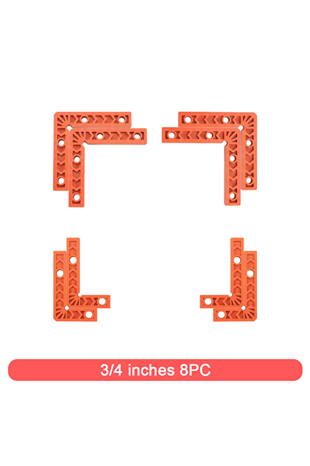 Locking Clip 3/4 Inch 8PC 90° Right Angle Clamp - Woodworking Corner Clamp, L Ruler, Reusable Plasti