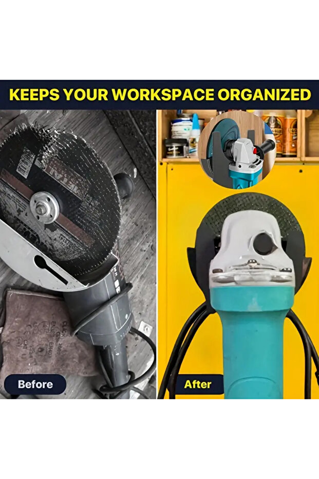 خطاف واحد لأدوات كهربائية، خطاف مثبت على الحائط، حامل تخزين لطاحونة الزاوية، حامل تخزين لأدوات المرآب - 4