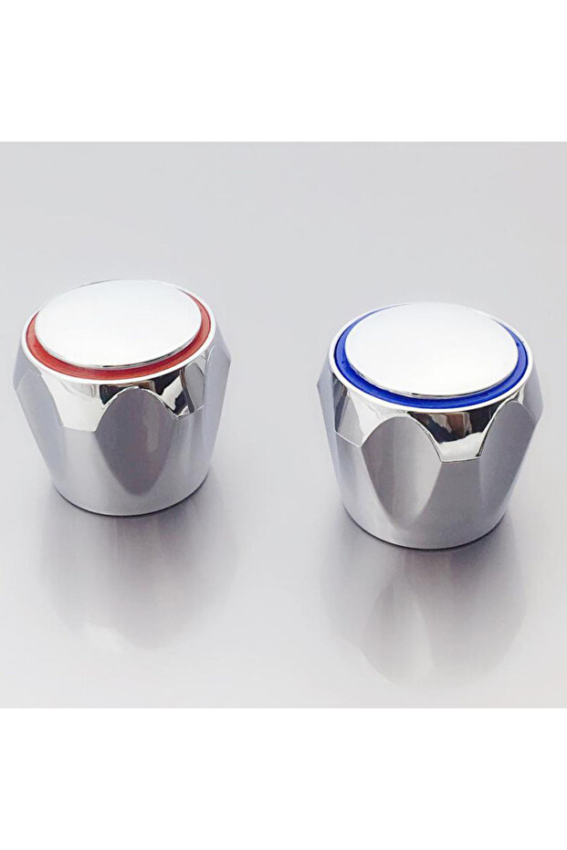 1 Pair 2pcs Hot & Cold Tap Top Head Faucet Cover Chrome Plated Replacement Set Kitchen Bathroom Fauc