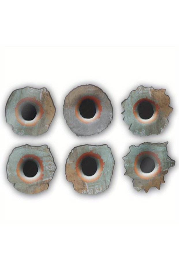 CH-DK-G 6pcs Rusty Bullet Hole Motorcycle Stickers Waterproof Motorbike Fairing Fuel Tank DIY Car W