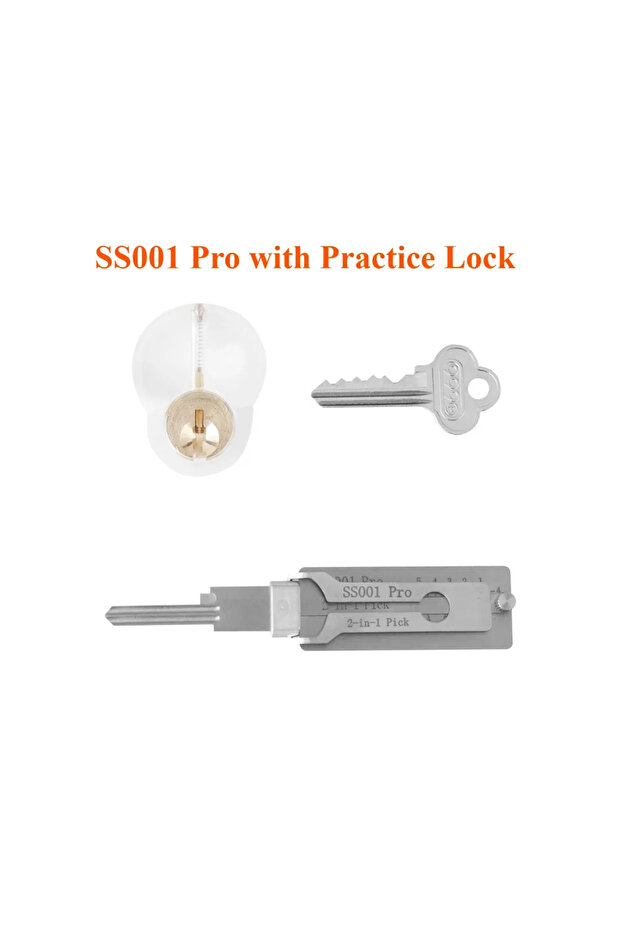 أداة SS001 Pro مع قفل، متوافقة مع أدوات فتح الأقفال Lishi Yale SS001 وSS002، أدوات 2 في 1 لفك تشفير المفاتيح الرئيسية