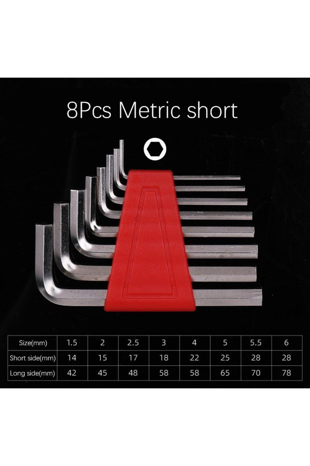 8Pcs Metric short 5/8/11 Pcs Allen Wrench Metric Wrench Inch Wrench L Wrench Size Allen Key Short Ar