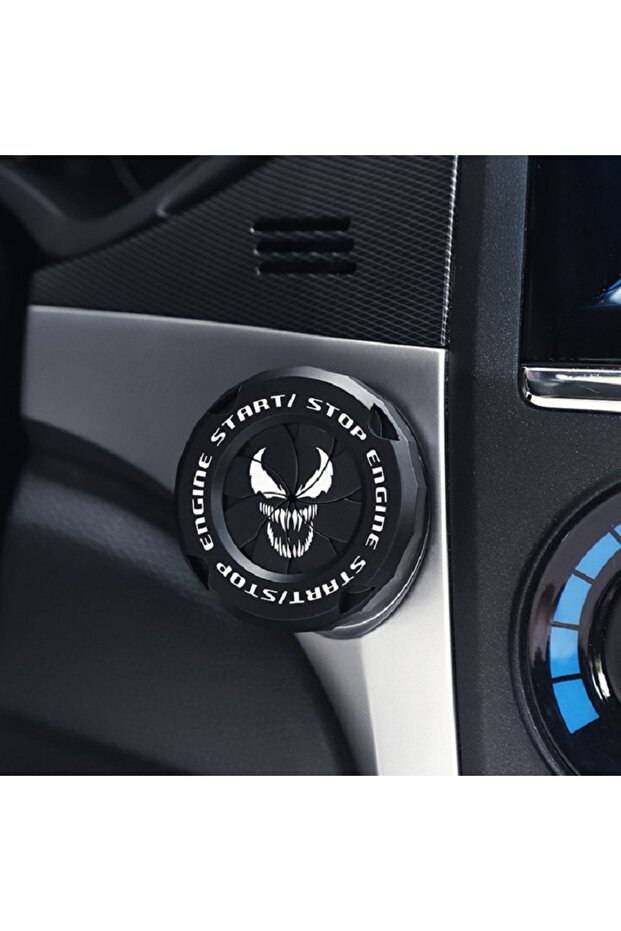 Black Car Ignition Switch Cover One-touch Start Button Rotating Protective Cap,Motorcycle Start Stop
