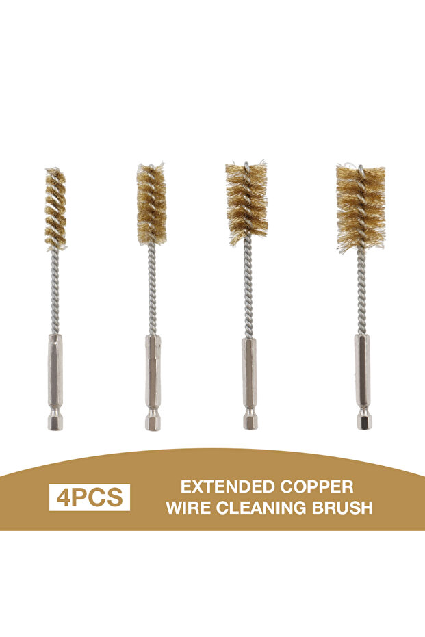 SET-B 4/8PCS Stainless Steel Wire Brush Extended Cleaning Brush 1/4"Hex Shank Drill Bit Cleaning Bru