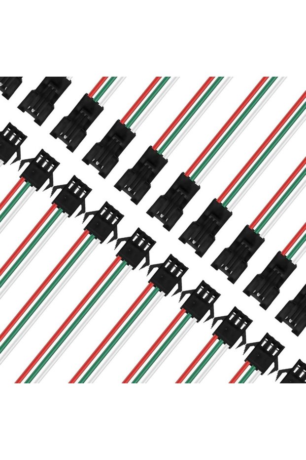 20Pairs JST 20 Pairs JST SM 3 Pin 15cm Connectors for WS2812B WS2811 WS2812 WS2814 SK6812 FOCB CCT L