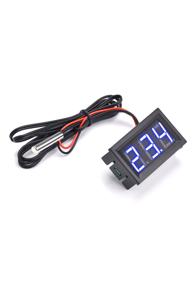 Blue DC4~30V Miniature LED Digital Thermometer for Automotive Temperature Monitor with Temperature P
