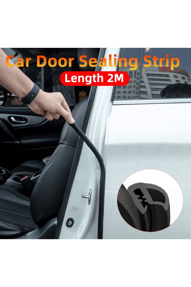 1pc 2m Universal 2m Car Door Edge Seal Strip B-Pillar Waterproof Dustproof Weatherstrip Car Sound..