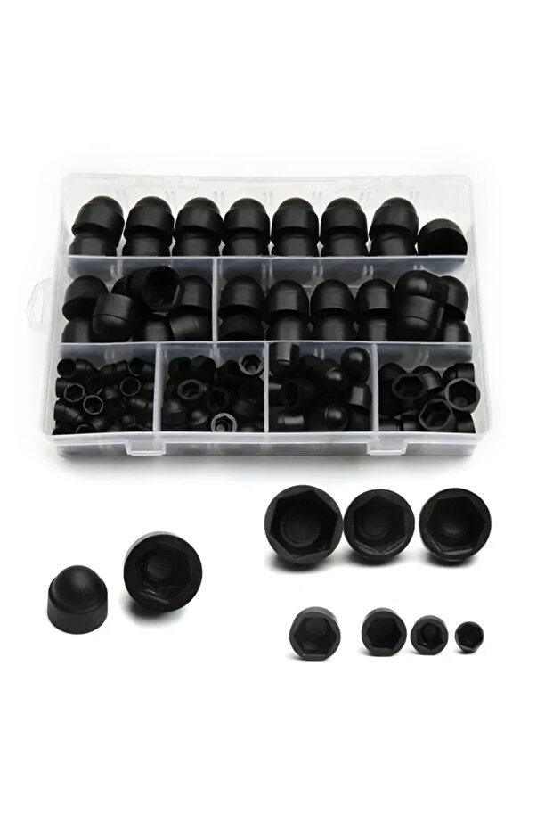 145pcs 145pcs Nylon Nut Caps Kit - M4/M5/M6/M8/M10/M12 Hex Dome Covers for Screws Bolts Protective C