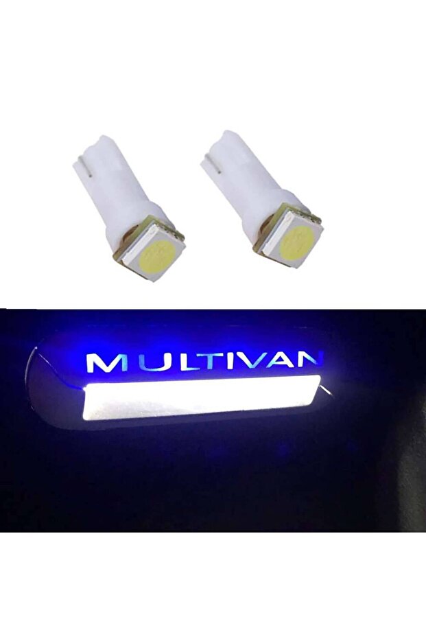 مصباح LED أبيض مكون من 16 قطعة من نوع T5 و T5.1 و T6 لإضاءة عتبة الدخول الداخلية لسيارات فولكس فاجن مولتيفان وكارافيل وترانسبورتر