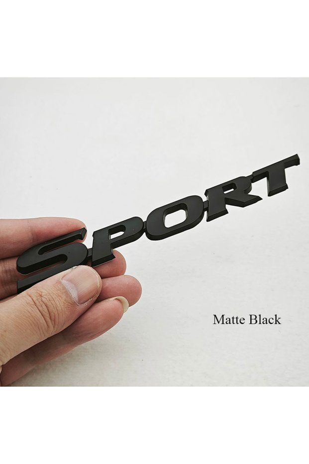 Matte Black 1pc 3D Chrome Black ABS Car Letters Logo SPORT Emblem Badge Sport Stickers Car Rear Trun