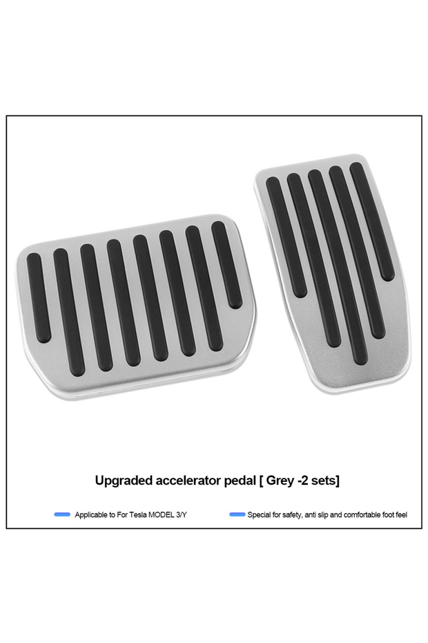 Silver Applicable For Tesla Model 3/Y/2024 Renewal 3 Throttle Brake Rest Brake Pedal Anti Slip And W