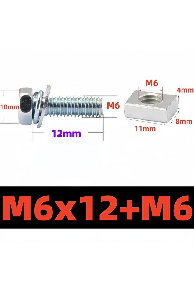 M6x12-2Set 2 Set Motorcycle Battery Terminal Bolts and Nuts Kit - Universal M5 M6 Screw Set for Scoo