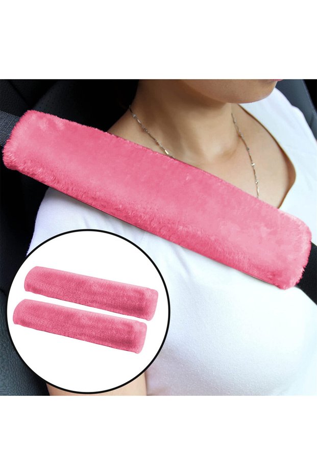 Wine 2 Pack Soft Faux Sheepskin Universal Car Seat Belt Pads Cover Seat Belt Shoulder Strap Covers S