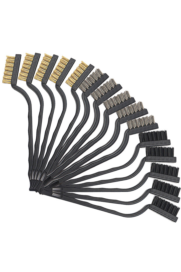 mix 15pcs 15pcs 17cm Hand Brush Steel Copper Nylon Wire Brush Set For Metal Rust Scrub Removal Clean