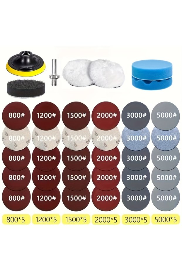 37 pieces of headlight repair and restoration kit, car polishing disc 3-inch 75mm, car wax sponge...