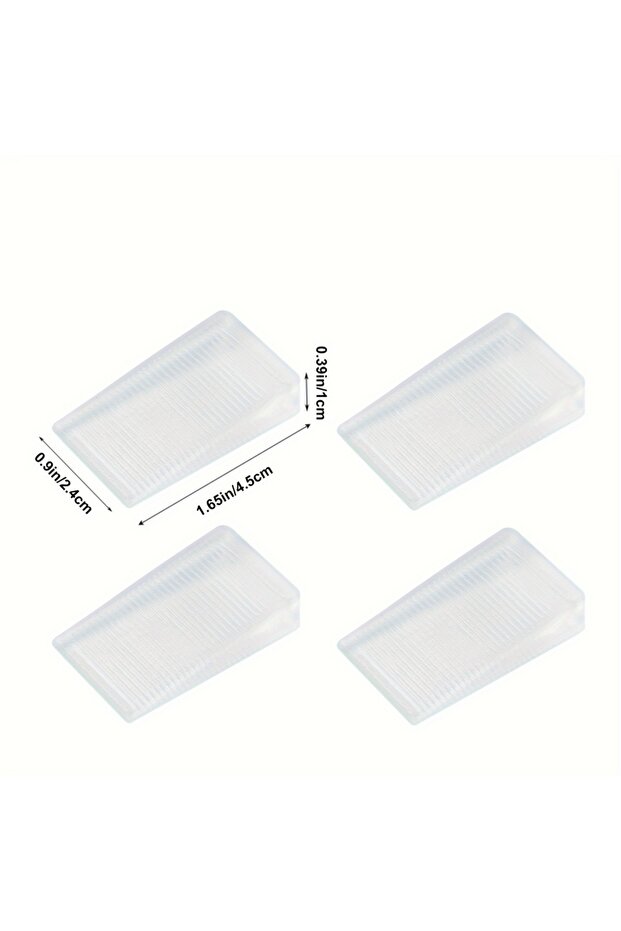 S 3x5x0.5CM 4pcs Transparent Rubber Wedge Shims - Plastic Furniture Levelers for Uneven Surfaces, Ma