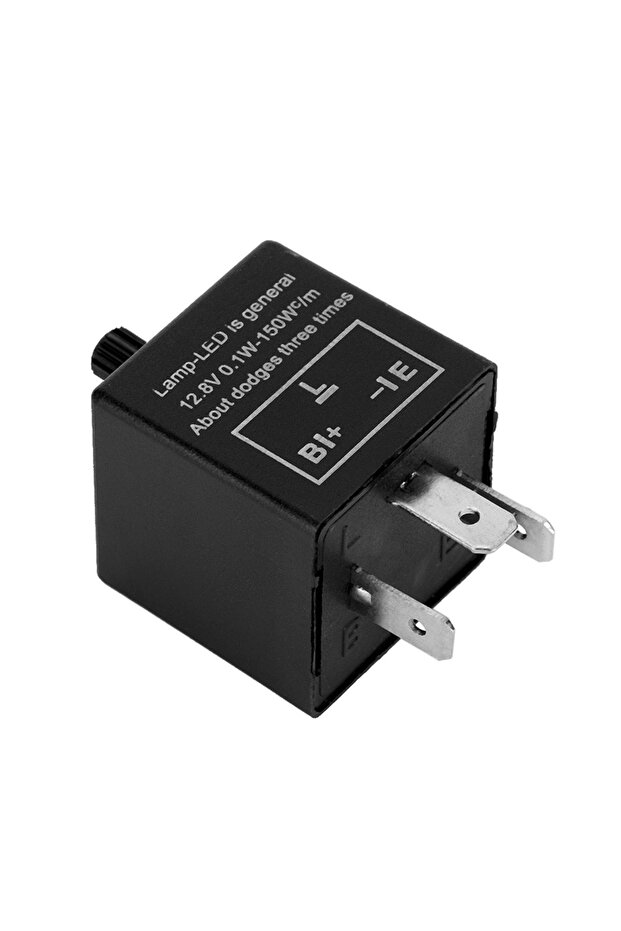 black 12V 3 Pin Adjustable LED Light Flasher Blinker Relay Fix For Turn Signal Indicator