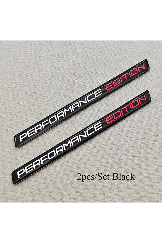 2pcs Black 3D Aluminum Logo Performance Edition Motorcycle Badge Car Body Sticker Emblem For BMW Aud