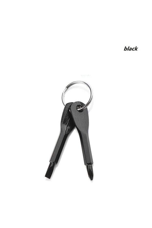 Silver 2PCS Portable Screwdriver Set Outdoor EDC Personal Tool with Flat Head And Phillips Head Scre
