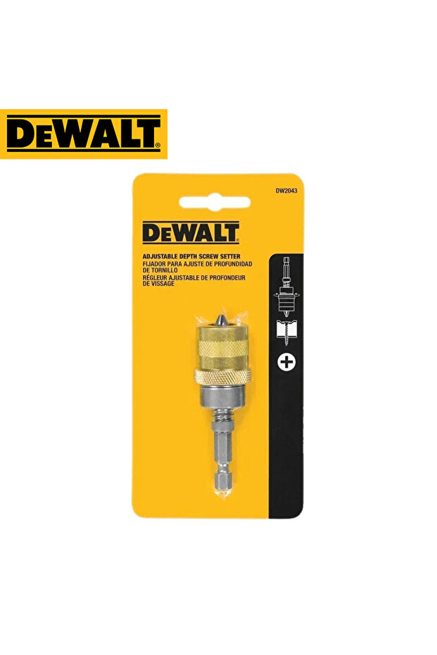 ديوالت DW2043 قطعة واحدة، أداة ضبط عمق اللولبة من ديولت DW2043، قابلة للتعديل بعمق 1/4 بوصة، لولبة سداسية، لولبة متقاطعة