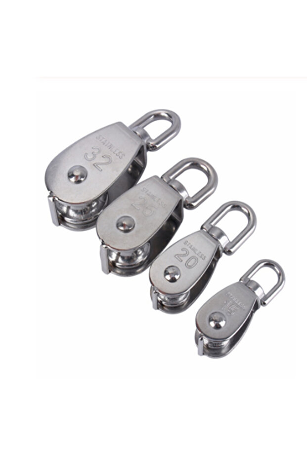 m20 Stainless Steel Pulley M15/M20 M25 M32 M50 Single Wheel Swivel Lifting Rope Pulley Set Lifting