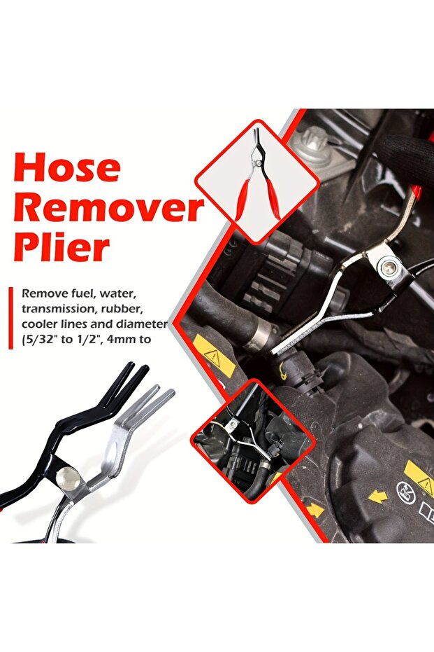 C Professional Hose Clamp Pliers- Fuel Line Disconnection and Removal Tool Kit for Auto Repair