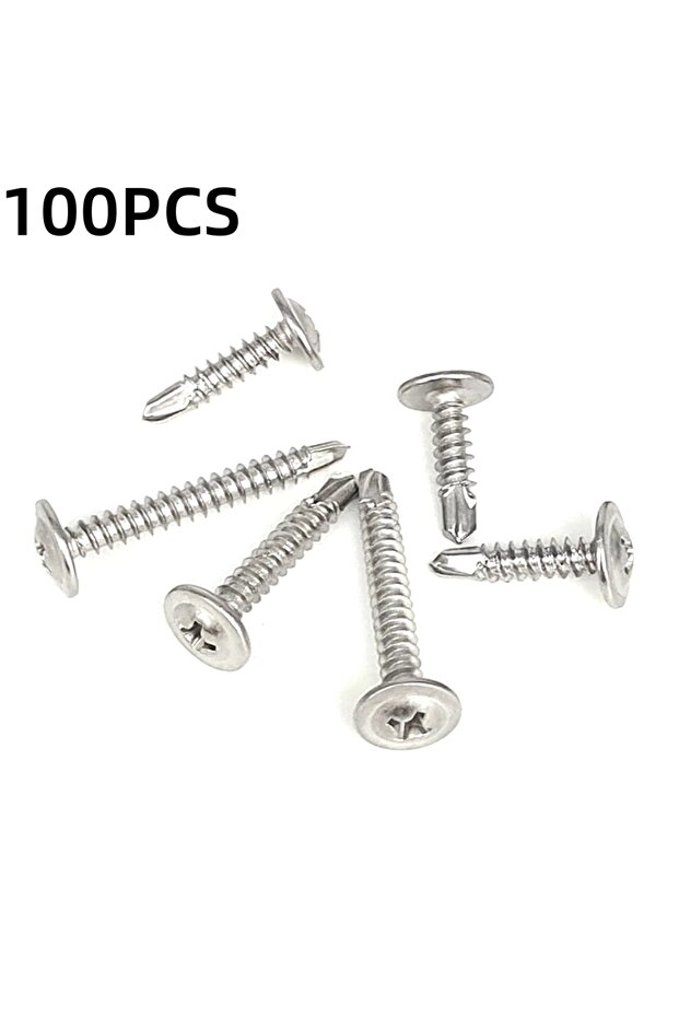 4.2X13MM M4.2 100PCS Truss Head Sheet Metal Screws Assortment Kit Stainless Steel Self Tapping Drill