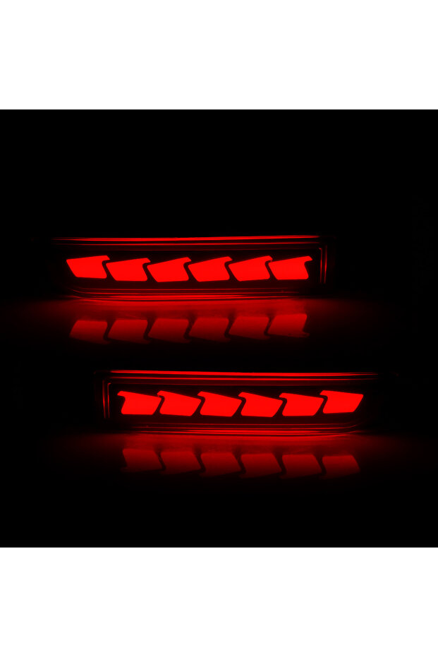 مصابيح عاكسة خلفية LED بنمط صدفة حمراء لسيارة تويوتا RAV4 موديلات 2006-2011
