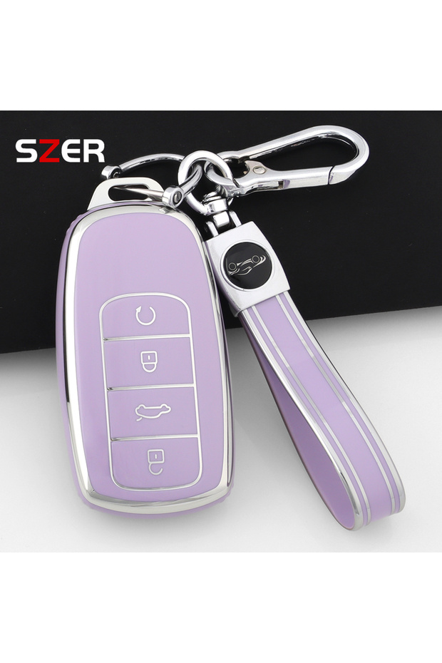 Purple Set 2 For Chery Tiggo 8 Pro Tiggo 8plus New 5 Plus 7pro Omoda 5 Purple TPU Car Key Case Cover