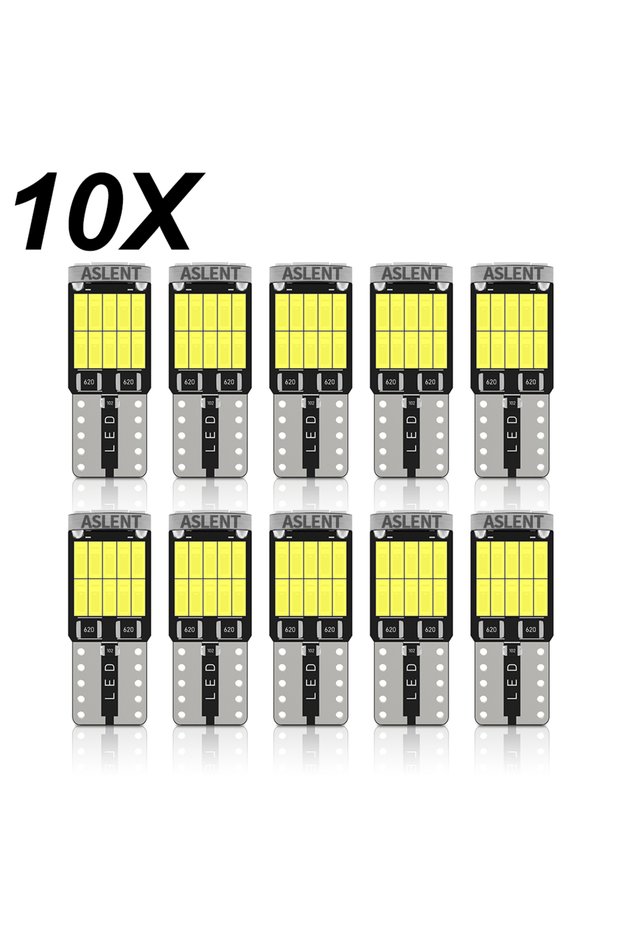 WHITE ASLENT 10x W5W T10 Led Bulbs Canbus 4014 26SMD 6000K 168 194 Led 5w5 Car Interior Dome Reading