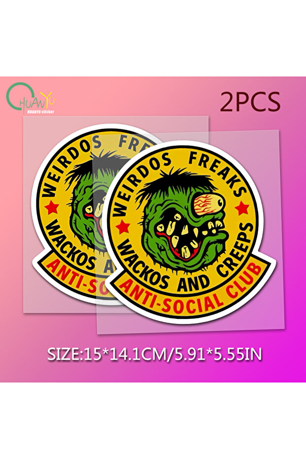 15x14.1cm C492A2 2pcs Skull Garlic Bread Creative Stickers Car Stickers Reflective Waterproof PVC St