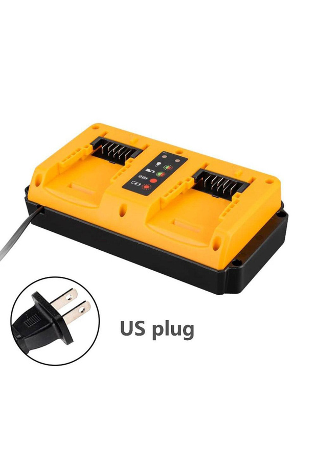 US Plug Portable Dual Ports Fast Charger For DW 18V 20V Lithium Battery Mini Charger Rechargeable DC