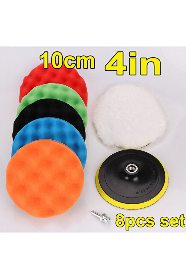 4 inch 8Pcs Car Polishing Pads Kit 3/4/5/6/7 Inch Foam Sponge Buffer Pad Buffing Disc Set Polisher P