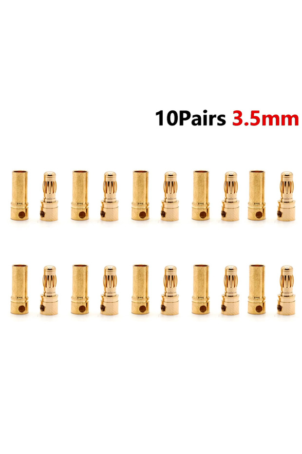10Pairs 3.5mm RC Battery Gold-plated Bullet Banana Plug 2mm 3mm 3.5mm 4mm 5mm 6mm 6.5mm 8mm High Qua