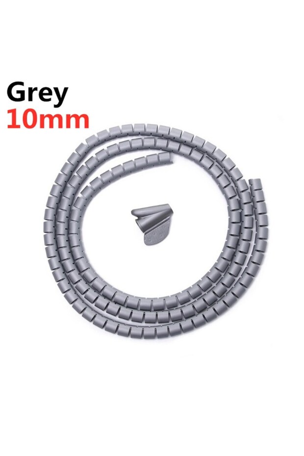 2M White-10mm 2/1M 16/10 mm Flexible Spiral Cable Wire Protector Cable Organizer Computer Cord Prote