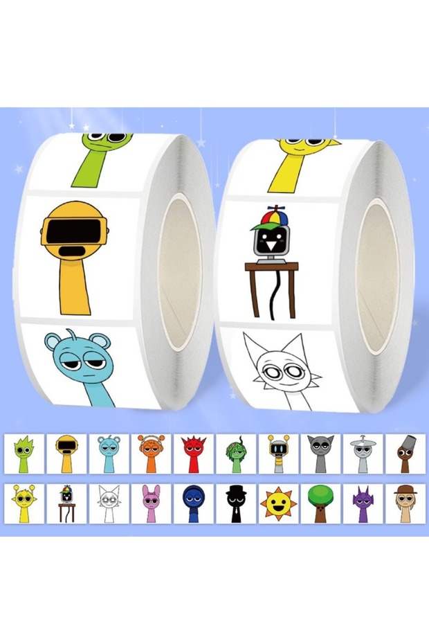 6x3cm 1 Roll 1 Roll Incredibox Sprunki Stickers Self Adhesive DIY Decorative Stickers For Notebooks