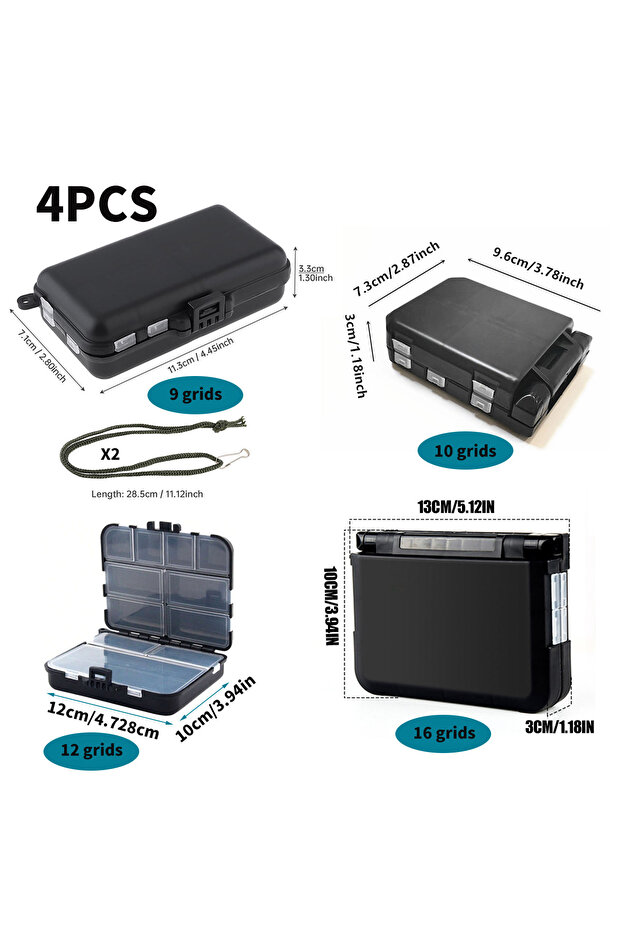 Four combinations Small Tackle Box Organizer 9 10 12 16 Lattice Mini Tackle Boxes Plastic Fishing Or