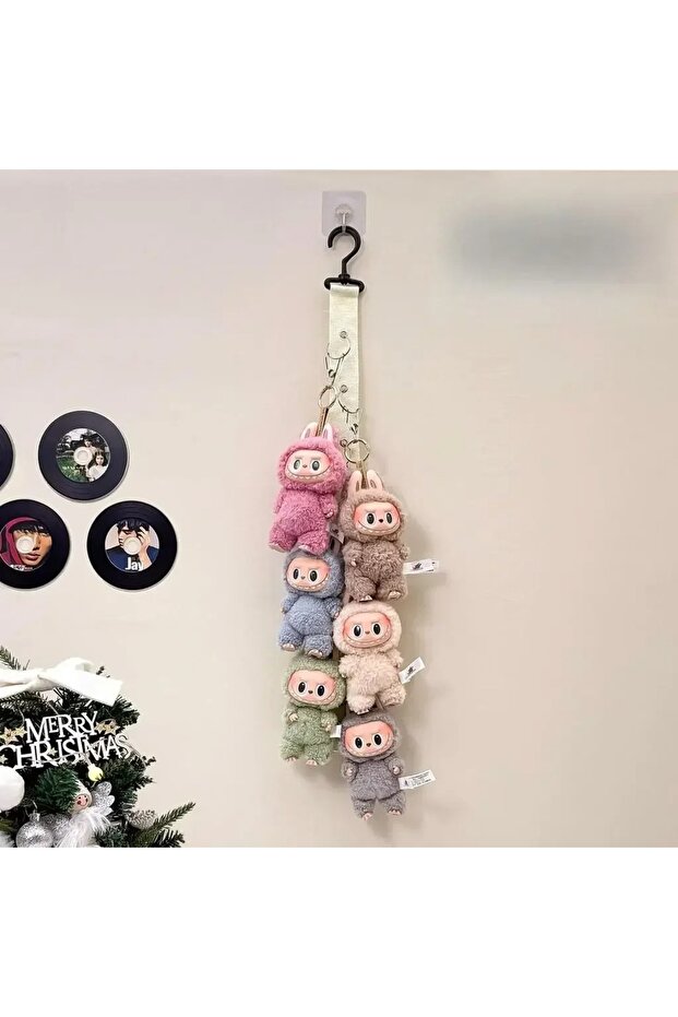 white For 15/17cm Labubu Display Artifact Doll Storage Rack Wall Hanging Doll Pendant Hanging 360° R