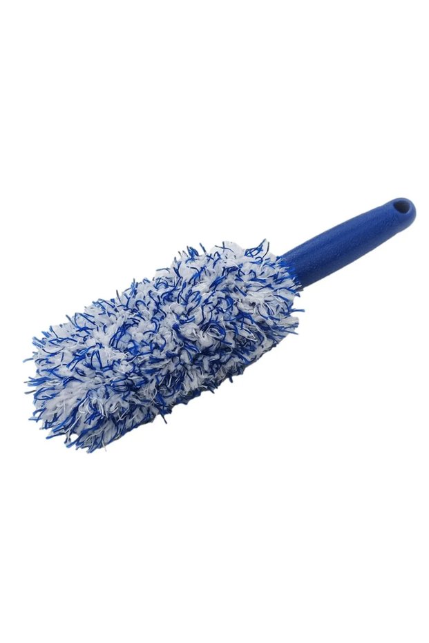 Blue Car Wheel Cleaning Brush Portable Microfiber Tire Rim Wheel Hub Cleaning Brush Dust Removal Bru