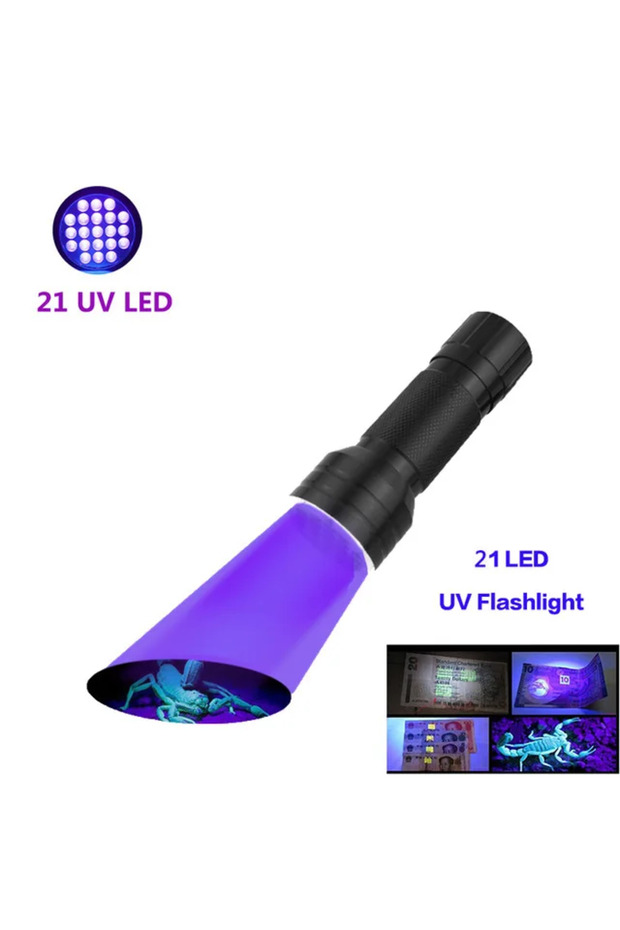 21LED 9/12/21/51 LED Protable UV Flashlight Black Light Ultraviolet Torch Blacklight Detector for Do