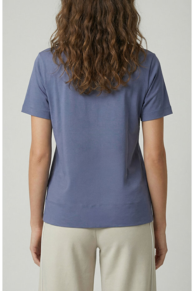 İndigo Basic V Yaka Tshirt - 4