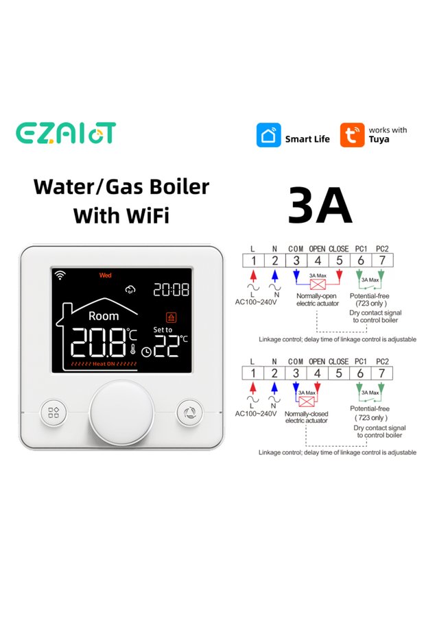 Gas Boiler EZAIOT tuya smart home thermostat water electric floor heating gas boiler WiFi temperatur