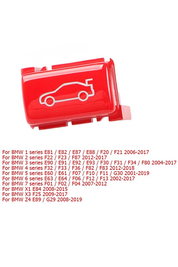 غطاء زر مفتاح الباب الخلفي باللون الأحمر لسيارات BMW الفئة 1، 2، 3، 4، 5، 6، 7، X1، X3، Z4، E81، E90، E60، E63، E8